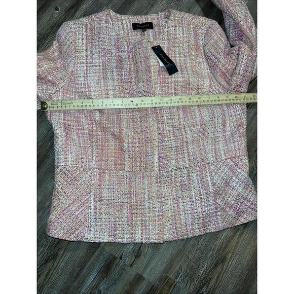 Talbots Jackie Jacket Blazer Pink Moto Tweed Full Zip Old Money Designer Classic - Picture 5 of 15